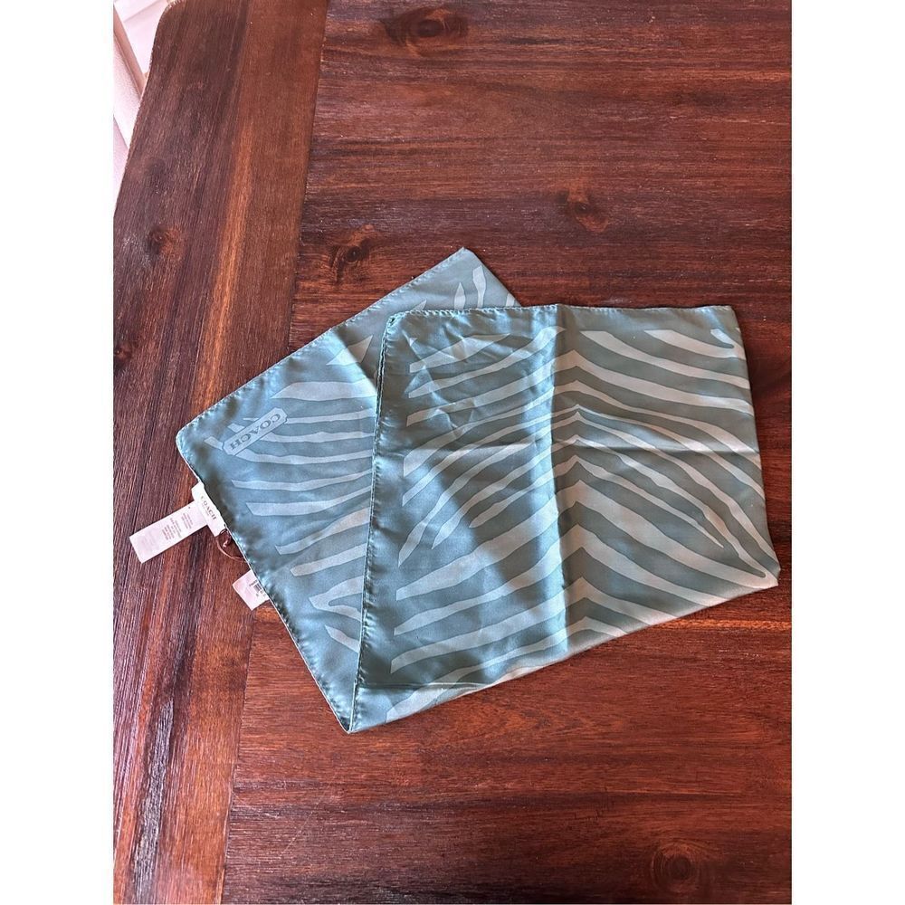 Coach teal zebra scarf